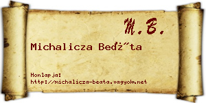 Michalicza Beáta névjegykártya